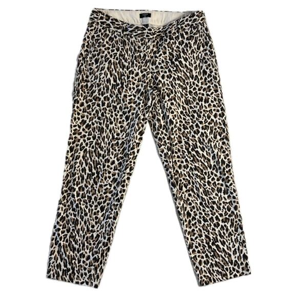 J.Crew Women's 2 Stretch City Fit Cheetah Chino Pants Bold - Picture 1 of 10